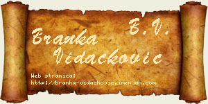 Branka Vidačković vizit kartica